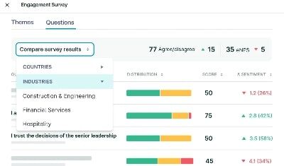 A screenshot of one of Lattice's employee engagement surveys