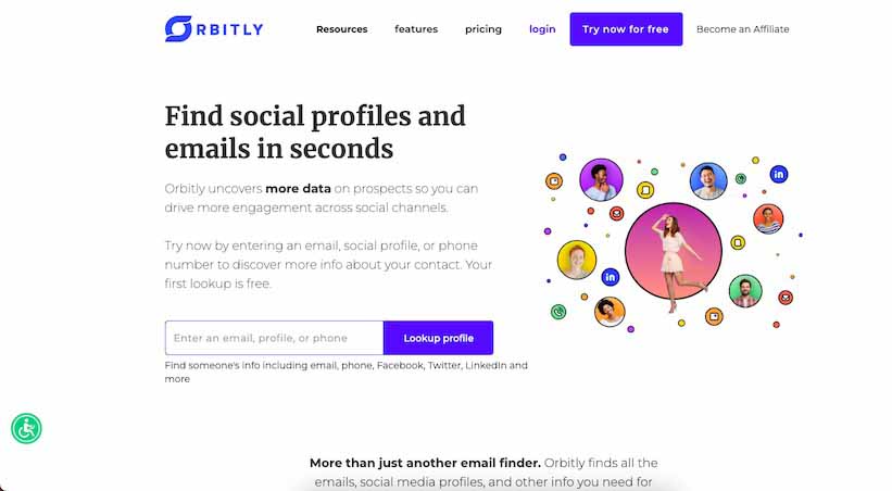 Home page of Orbitly's website.