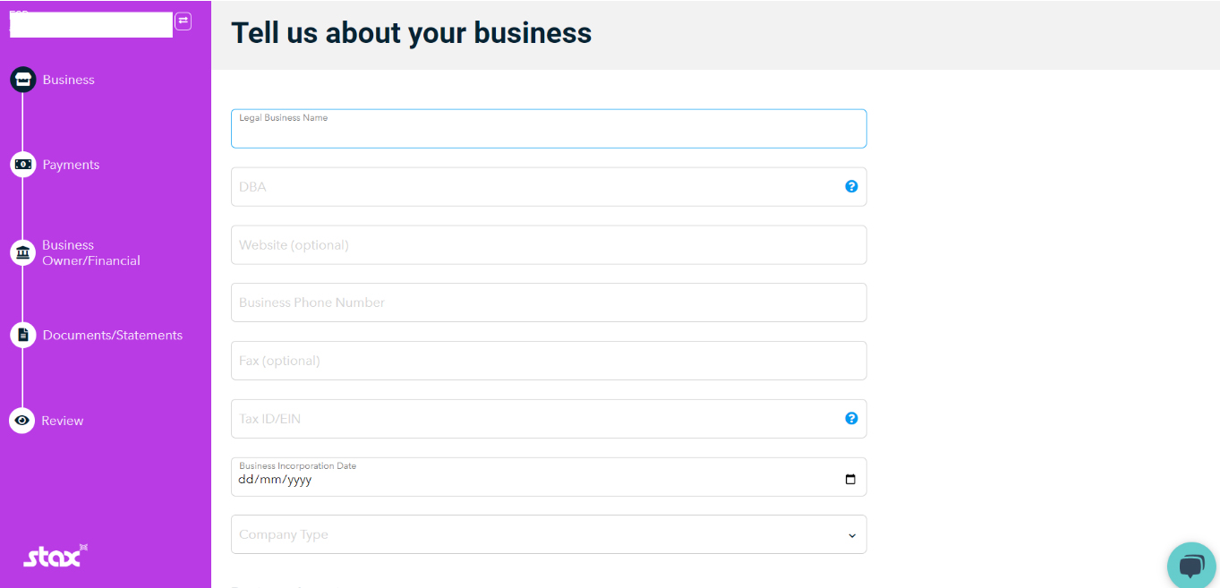 Stax onboarding details.