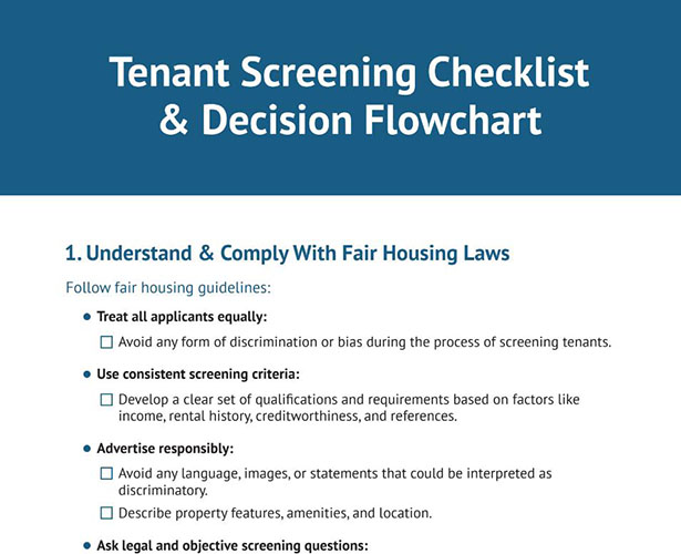 Tenant Screening Checklist and Decision Flowchart