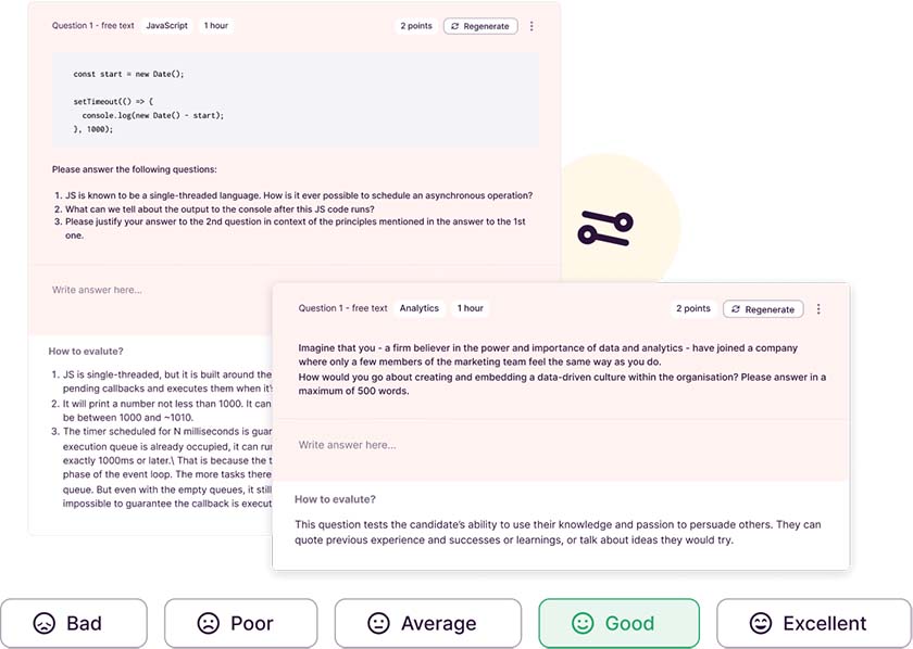 Screenshot showing Toggl Hire homework task tool.