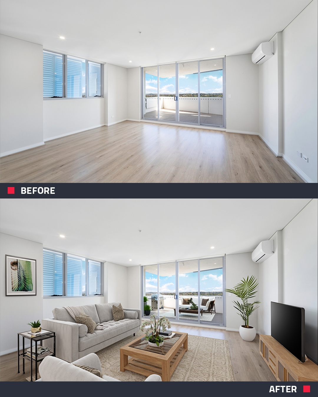 Sample virtual staging from BoxBrownie
