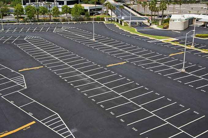 A newly installed parking lot.