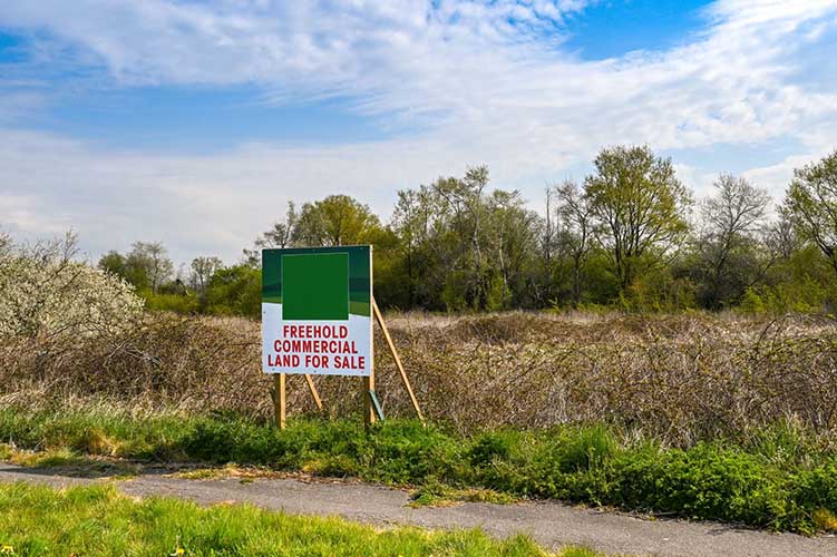 A commercial lot for sale.