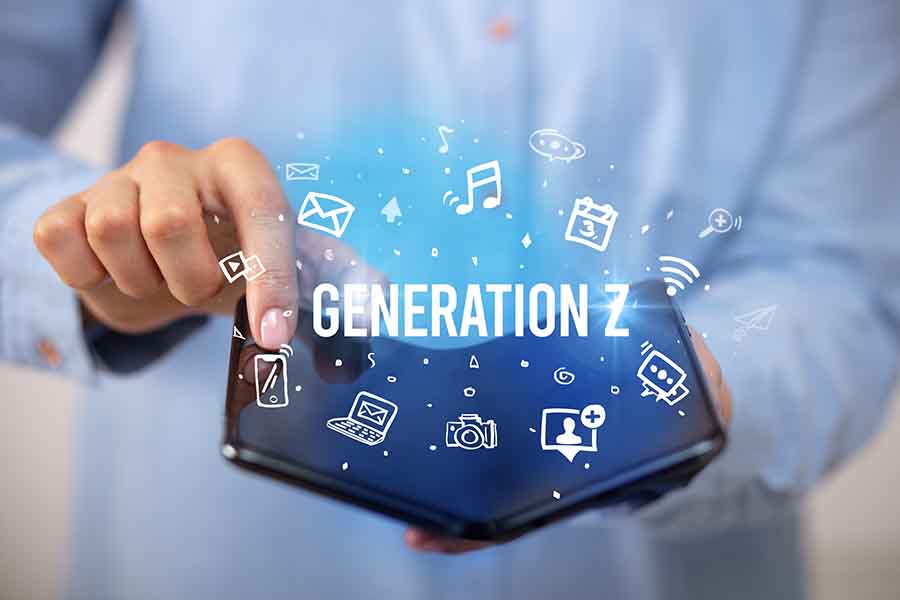 A graphic with generation z on it.