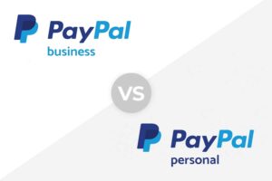 PayPal business account vs PayPal personal logo.