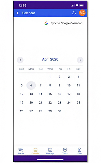 Nextiva interface with Google Calendar sync.