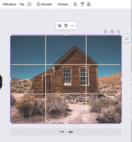 Canva tool to create straight lines in images.