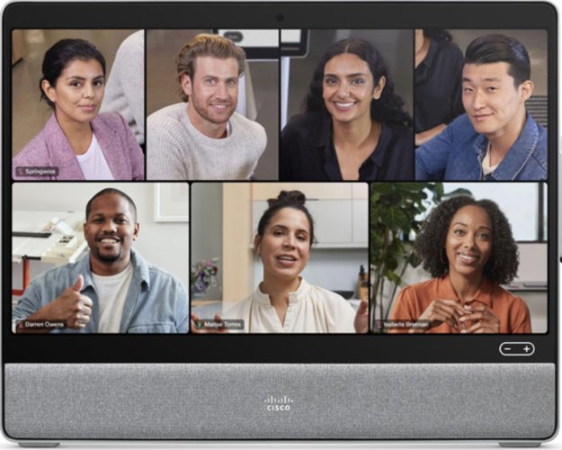 An image of a Cisco device with Webex Camera Intelligence.