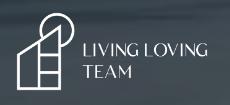 Living Loving Team modern real estate logo on website.