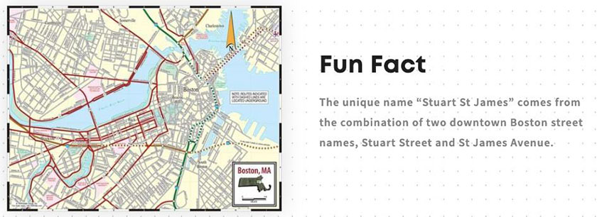 Map of downtown Boston with title "fun fact."