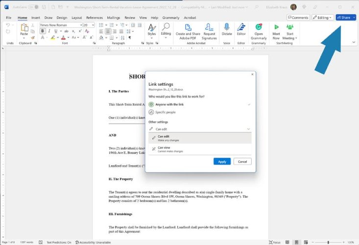 Microsoft 365’s document sharing options.