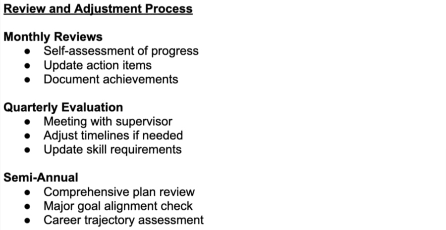 This section contains the assessment whether the employee has successfully achieved their goals