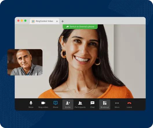 RingCentral video using a web browser.