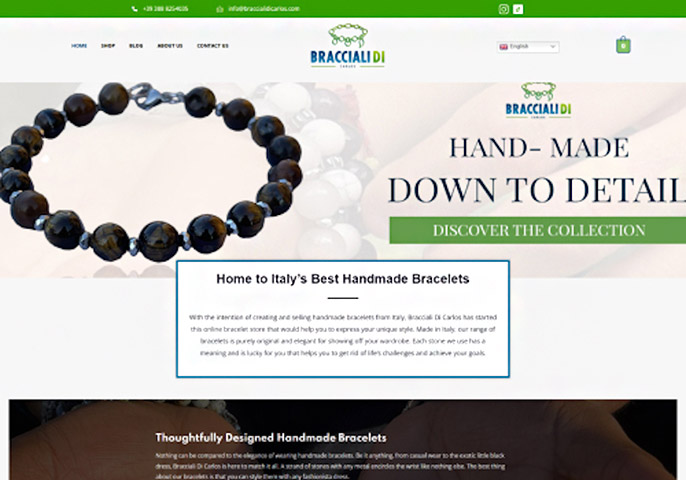 Sample website for a jewelry brand designed by SEO Discovery.