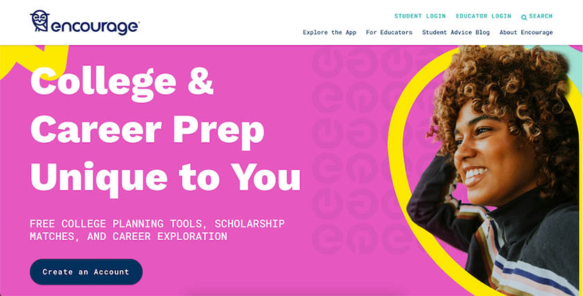 Sample website for a college prep business designed by Straight North.