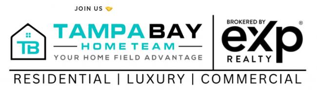 Tampa Bay Home Team logo and eXp Realty logo, with tagline, "Your home field advantage."