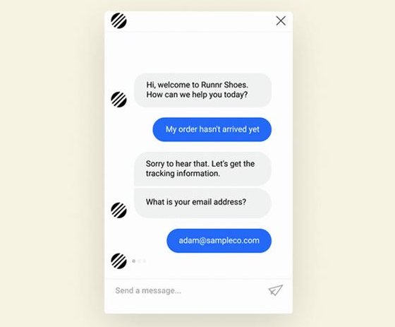 Zoom's chat interface showcasing chatbot responses to a customer's order follow up.