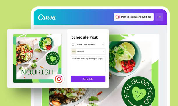 Canva social media post scheduler.