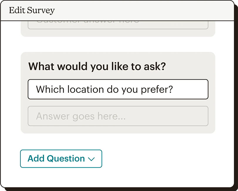 MailChimp survey builder.