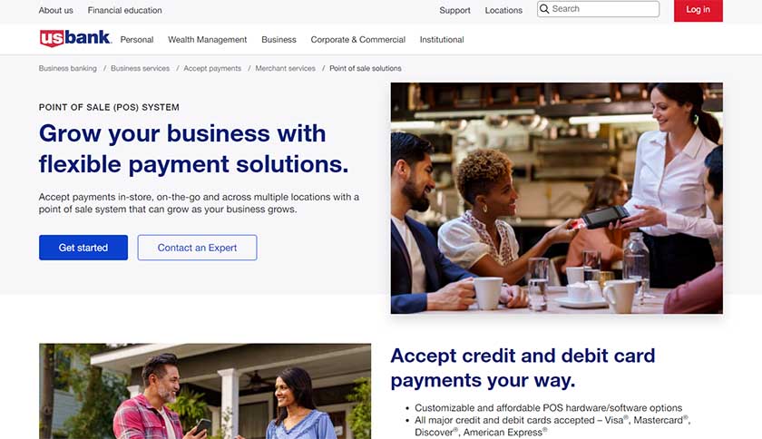Signing up on U.S. Bank Merchant Services Website.