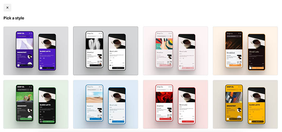 Square Online free website templates preview mobile version.