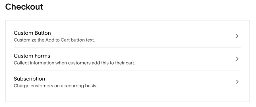 Squarespace ecommerce customize checkout.