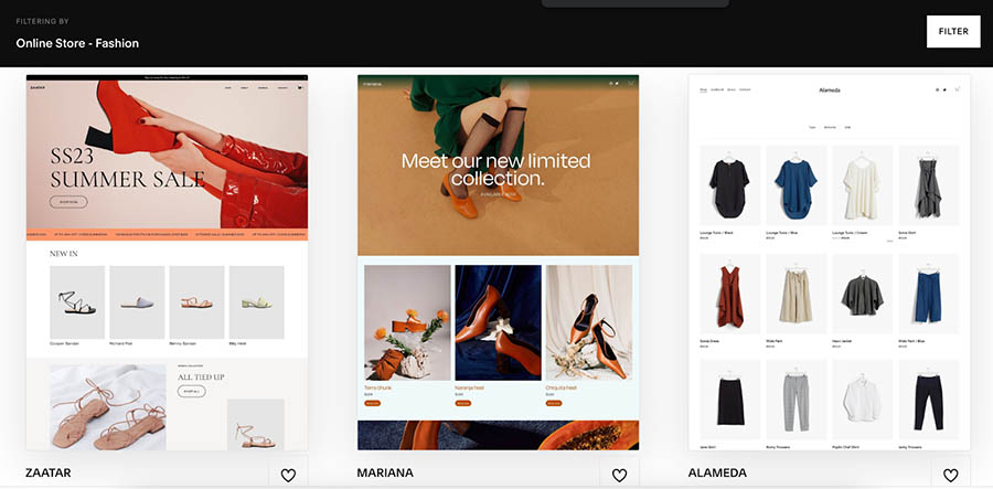 Squarespace free website templates online store fashion.