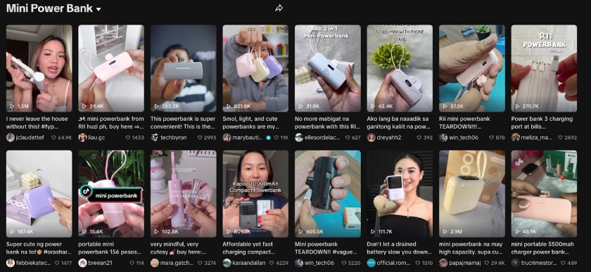 TikTok viral product mini power bank UGC.