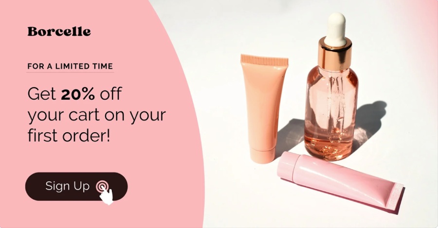 Beauty product special offer ad on Facebook with Canva template.