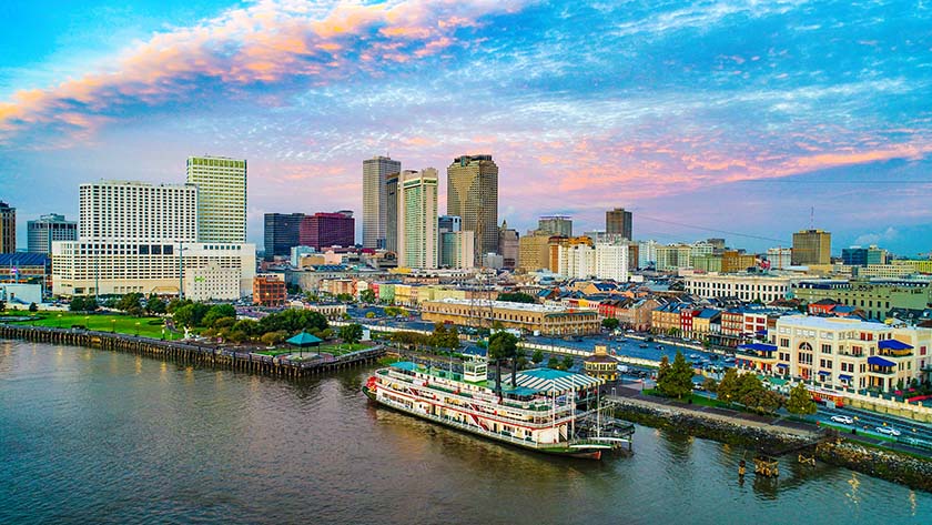 Aerial shot of New Orleans.