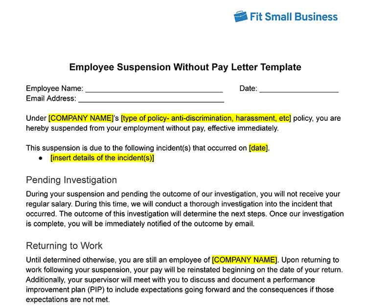 Suspension Of Letter Of Employment