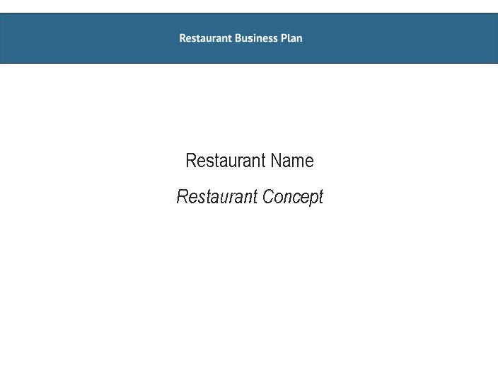 Restaurant business plan template.