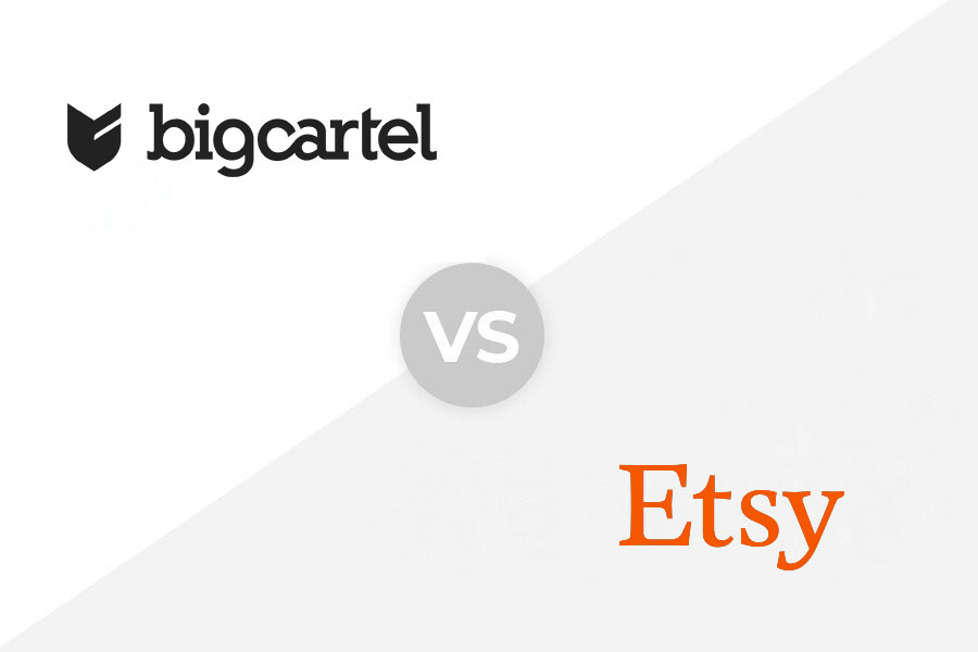Big Cartel vs Etsy logo.