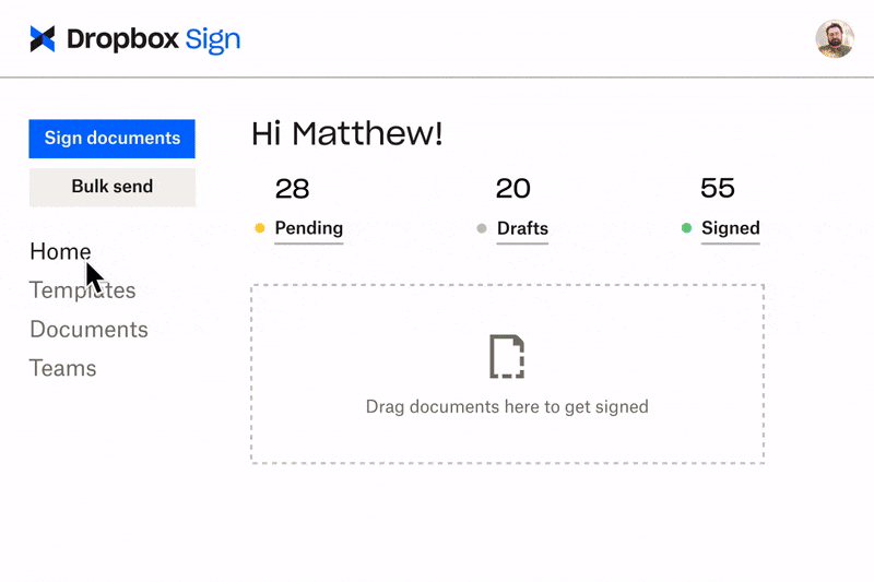 Dropbox Sign reusable templates.