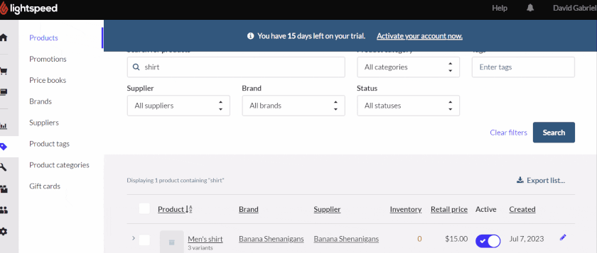 Setting a reorder point for more stock using Lightspeed.