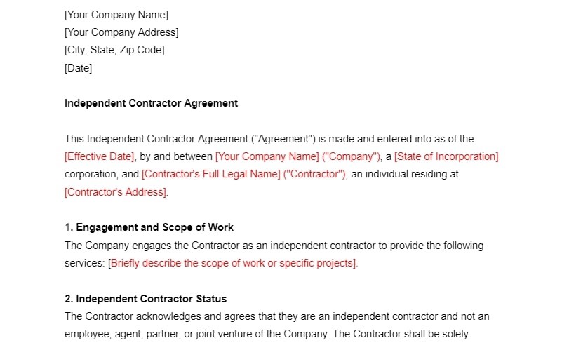 How to Hire International Contractors Template