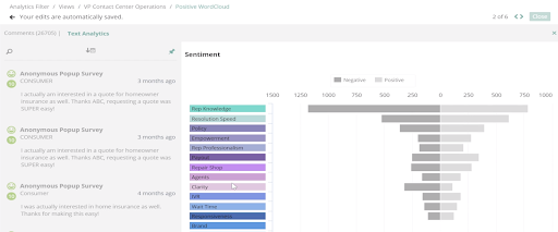 A screenshot of the Nice CXone feedback management dashboard