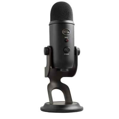 An image of Blue Yeti USB mic with stand.