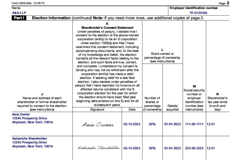 How To Fill Out Form 2553 for S-corps and LLCs