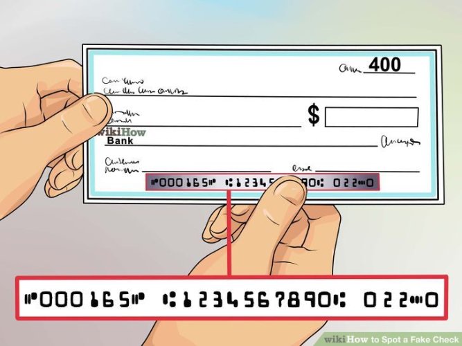 A cartoon graphic holding a check.