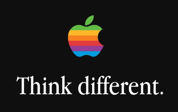 Apple campaign urging customers to think different.