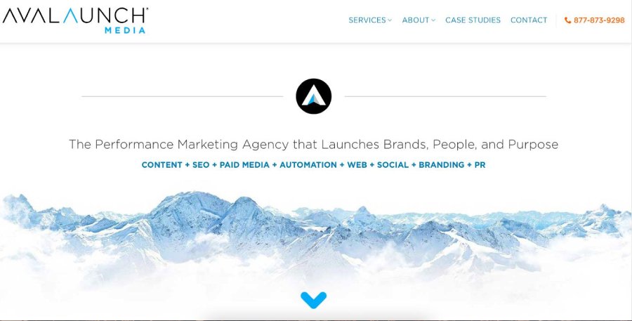 Home page of Avalaunch's website.