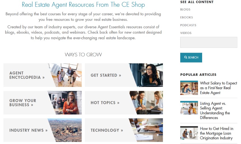 CE Shop agent career resources.