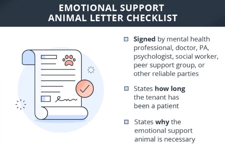 Emotional Support Animal Letter Checklist.