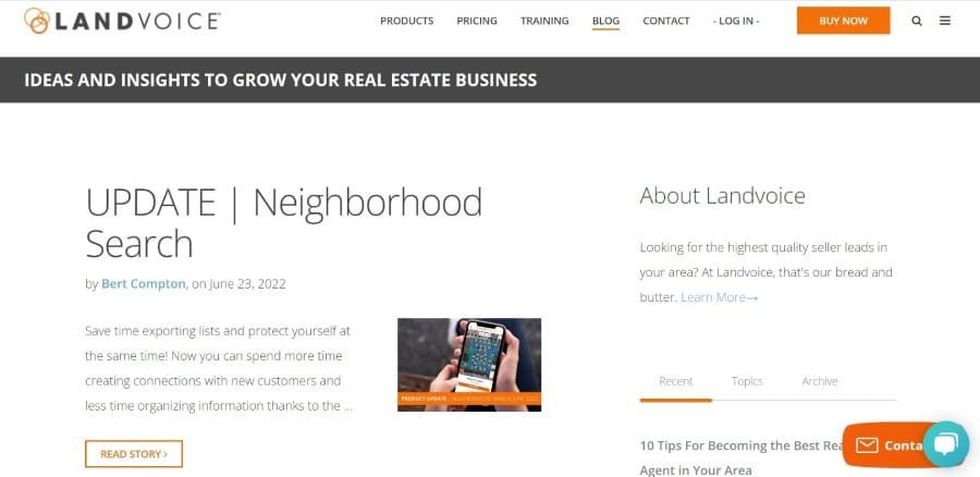 An excerpt on the neighborhood search feature in the Land Voice blog.
