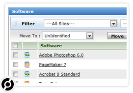 Image showing a part of the window that lists down all software.