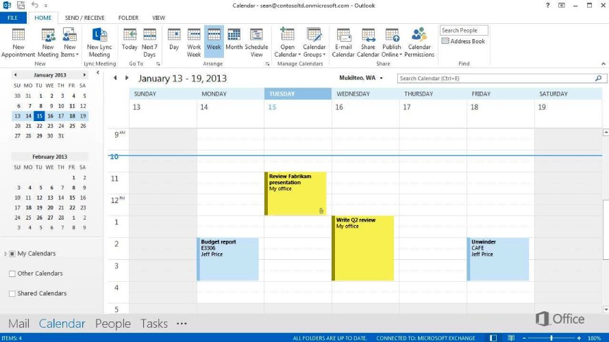 How Outlook Calendar looks on web.