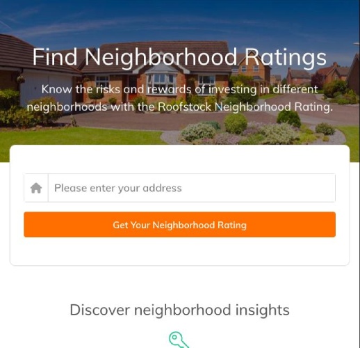 Neighborhood rating information feature in Roofstock.