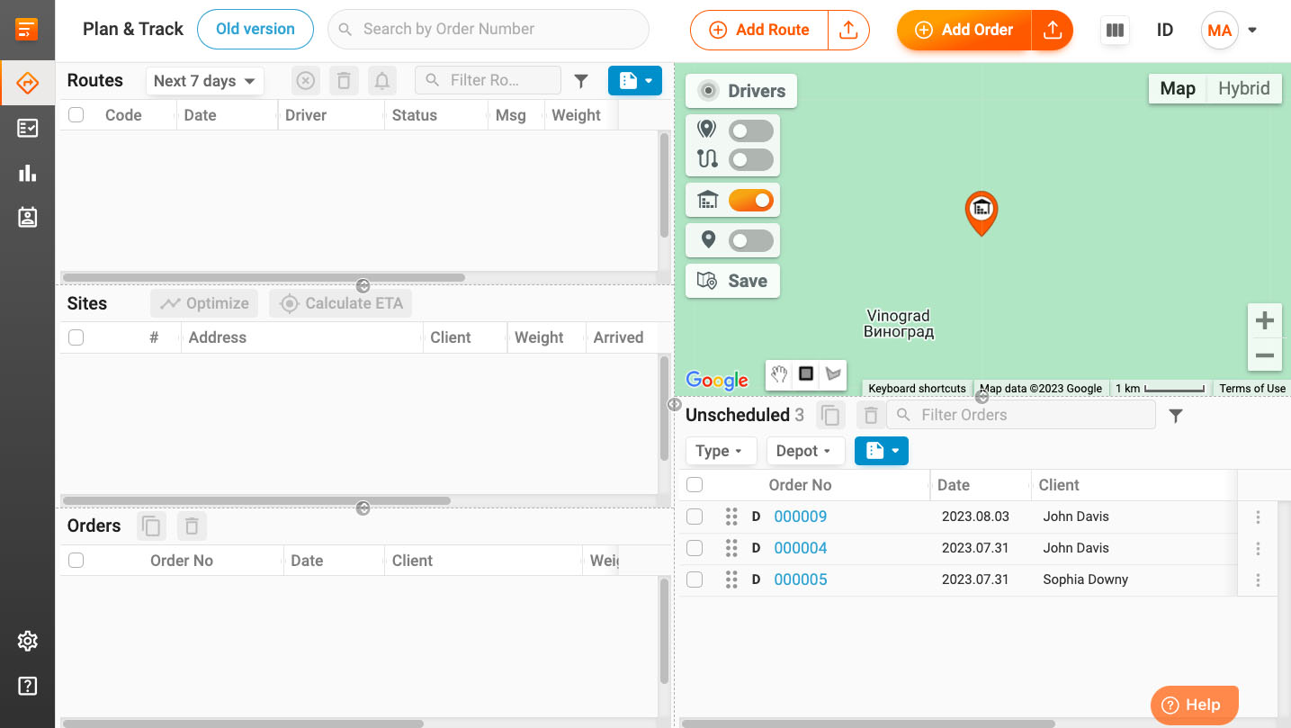 Track-POD's dashboard in the new version.